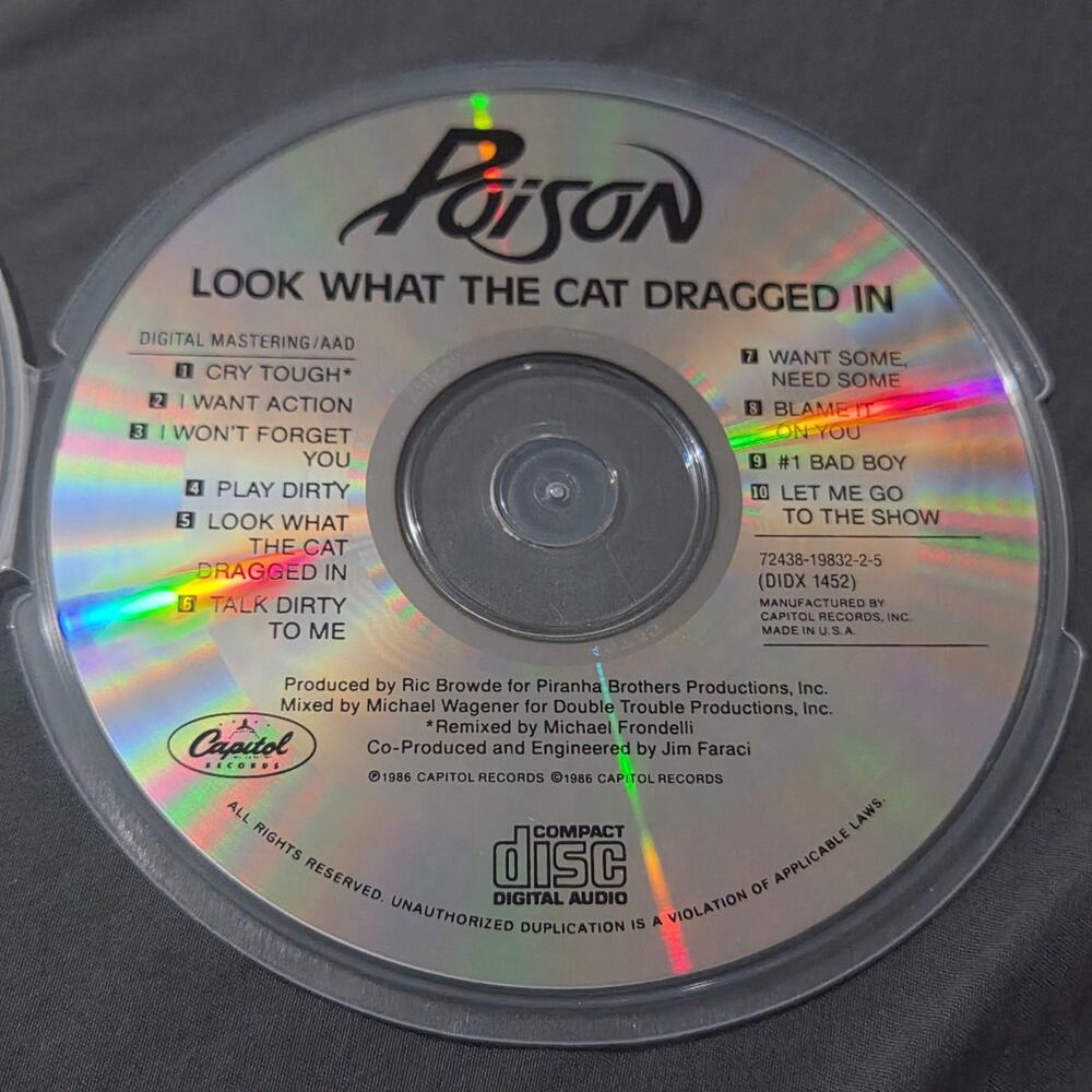 Vtg 1986 Poison Look What The Cat Dragged In CD